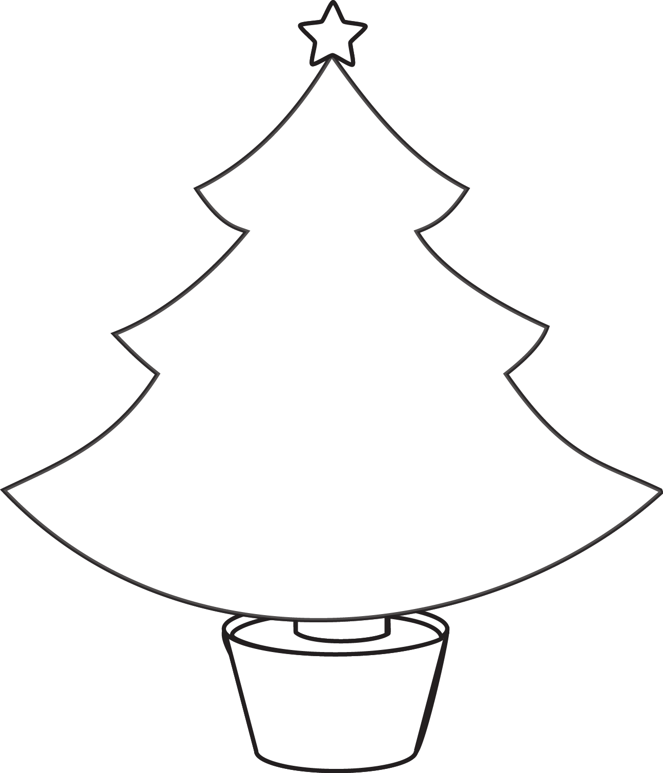 Outline of a christmas tree clip art