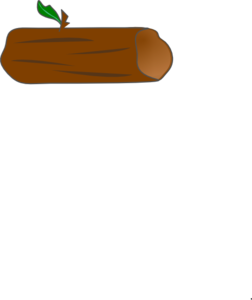 Brown Log With Leaf clip art - vector clip art online, royalty ...