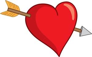 Cupids Arrow Clipart Image - Heart with Cupid's Arrow Through It