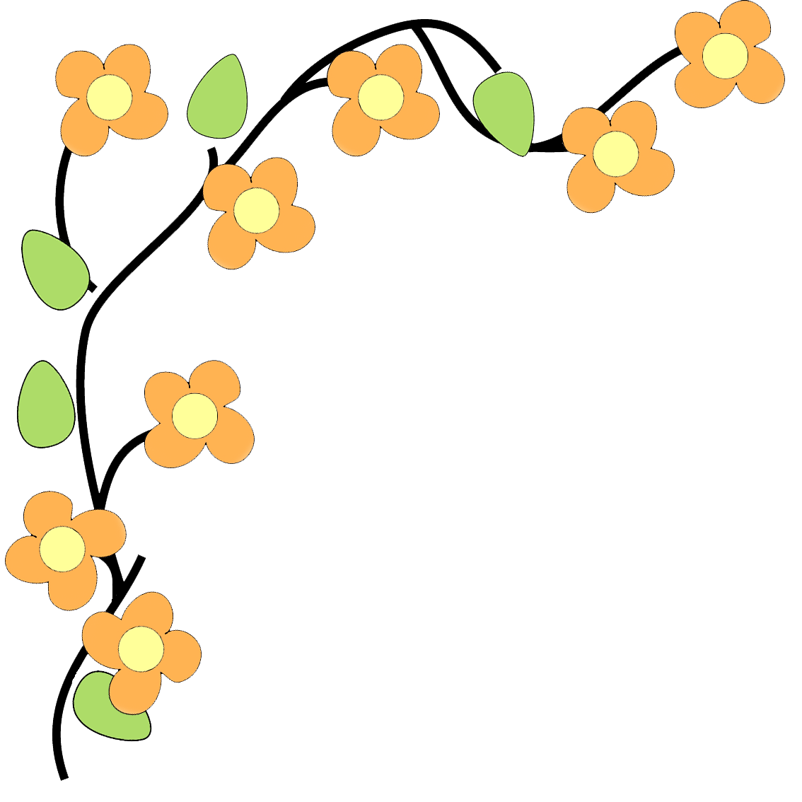 Simple Flower Corner Clipart