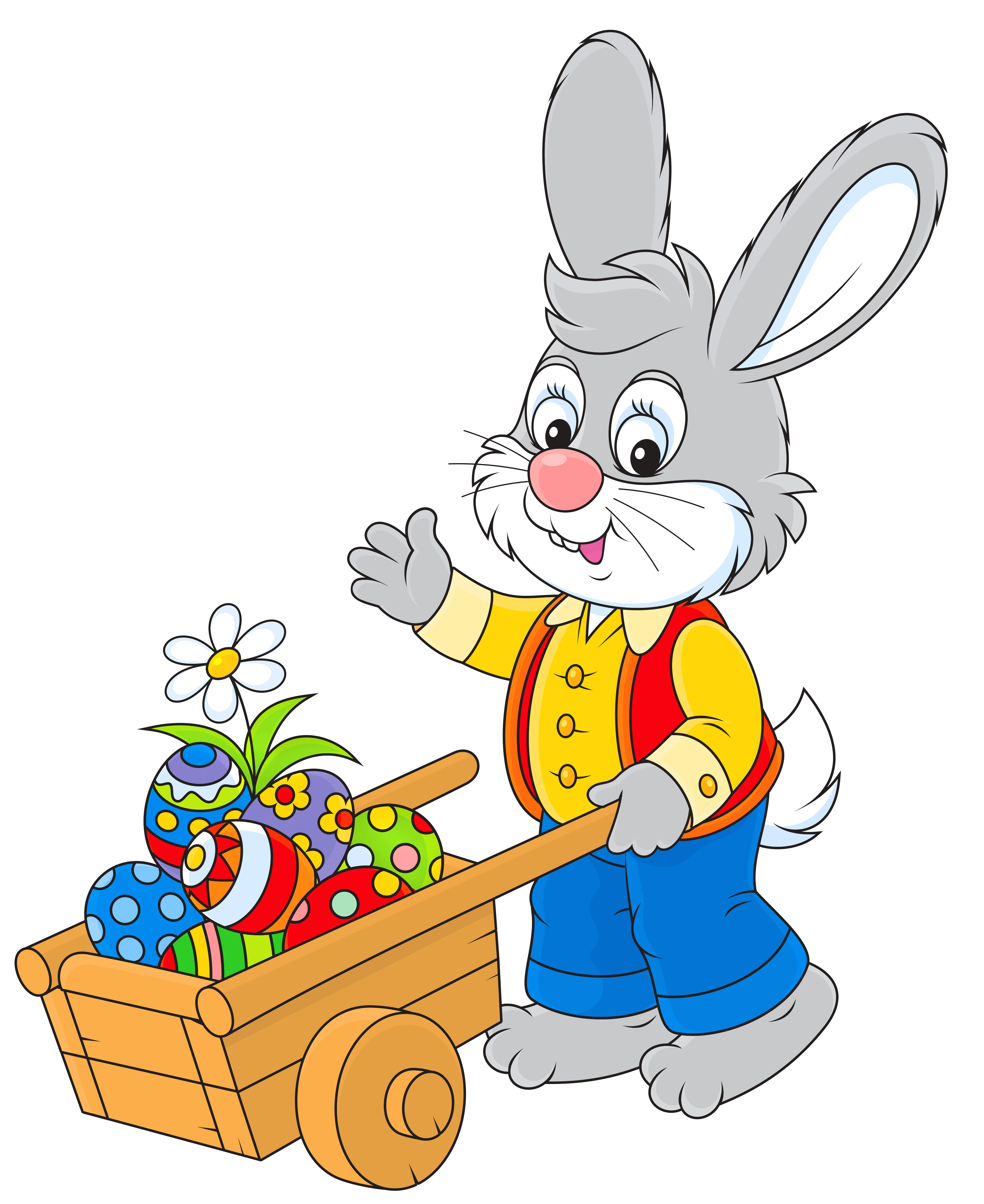 Easter Bunny Clipart Free, Easter Bunny With Eggs Clip Art |