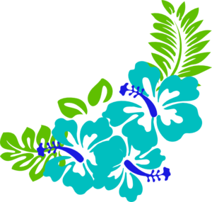 Blue Green Tropical Flowers clip art - vector clip art online ...