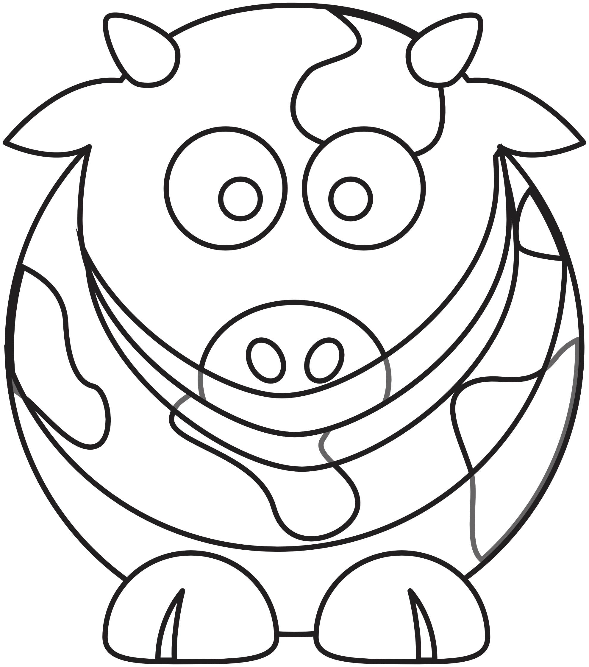 cow animal lemmling black white line art hunky dory SVG colouringbook.