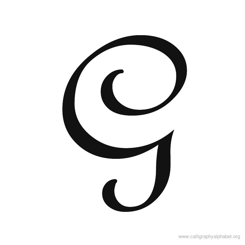 Calligraphy Alphabet G | Alphabet G Calligraphy Sample Styles ...