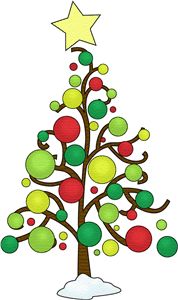 Modern christmas tree clipart