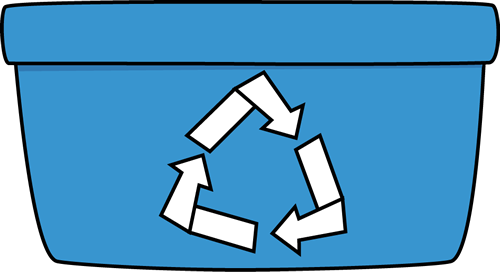 Blue recycle bin clipart