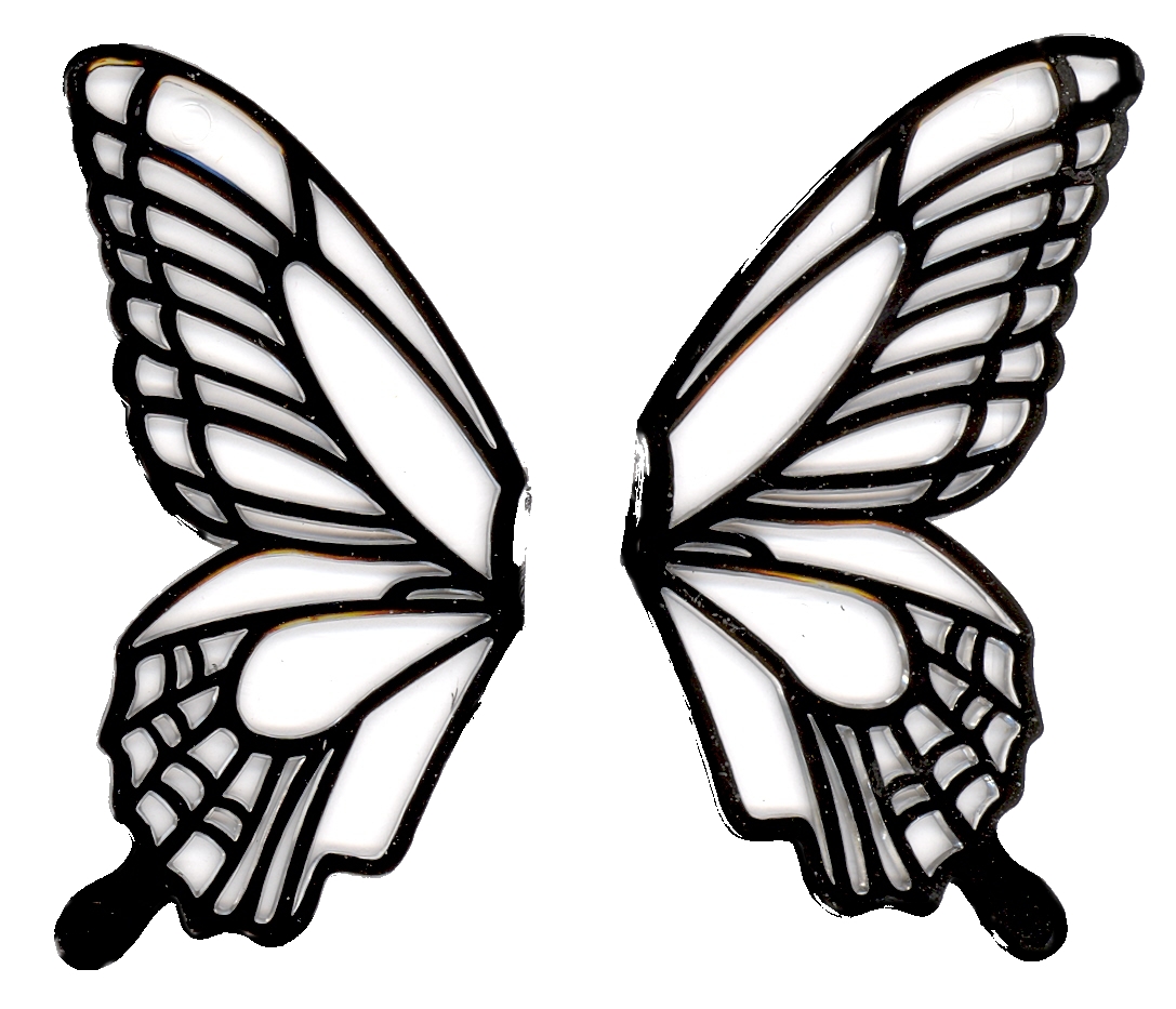 Butterfly wings black and white clipart