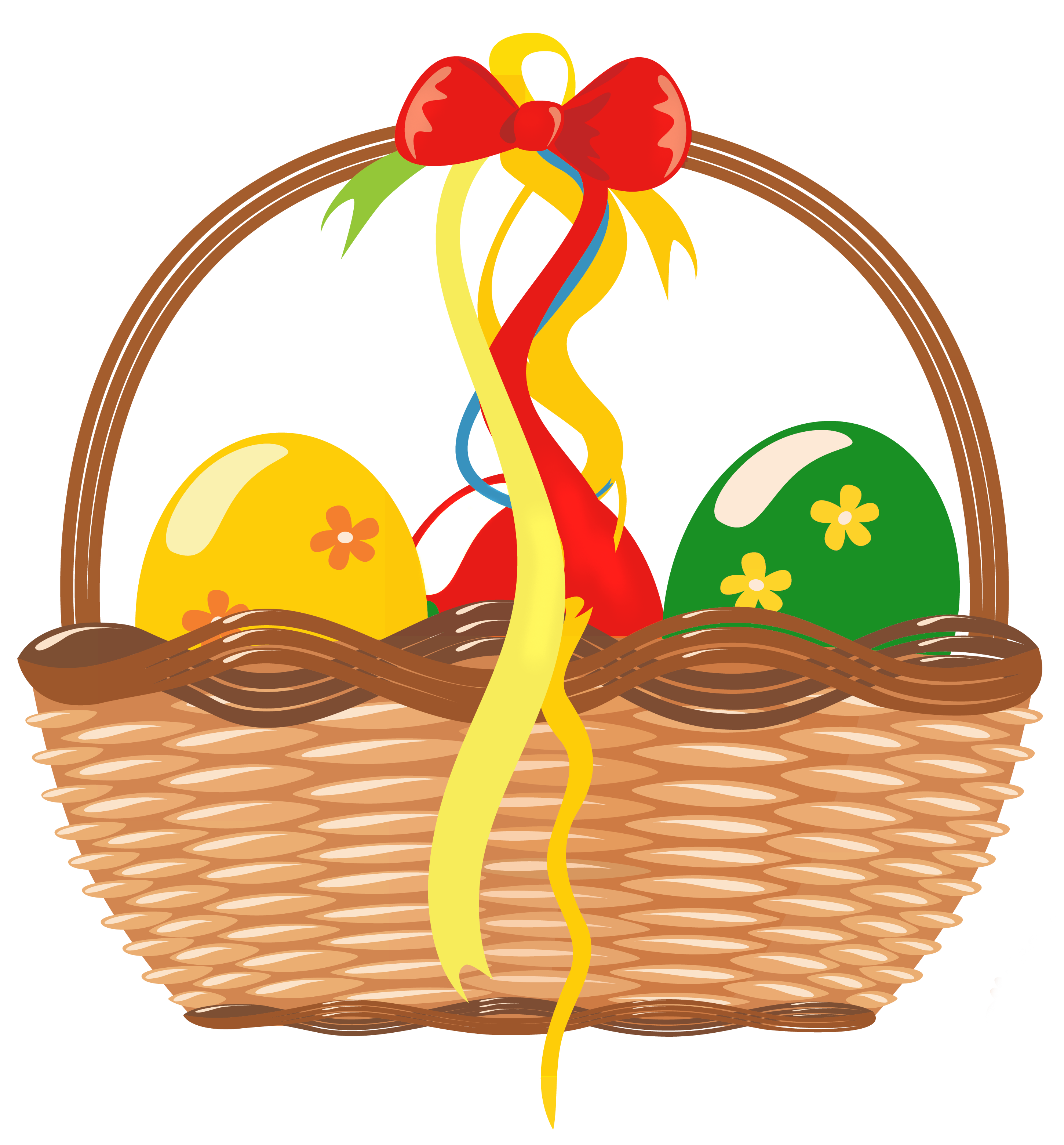 Easter Basket with Eggs PNG Clipart Picture