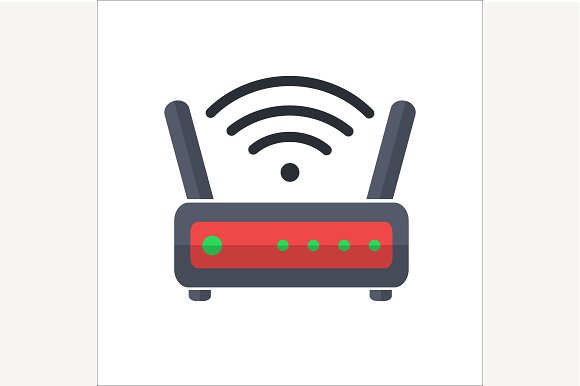 Wi fi wireless router web icon ~ Icons on Creative Market