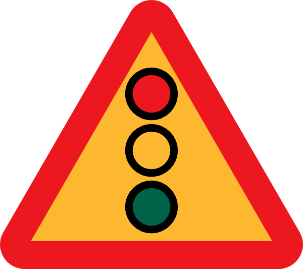 Traffic Lights Ahead Sign Clip Art - vector clip art ...