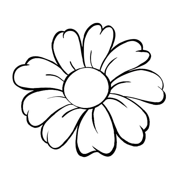 Cartoon flower outline