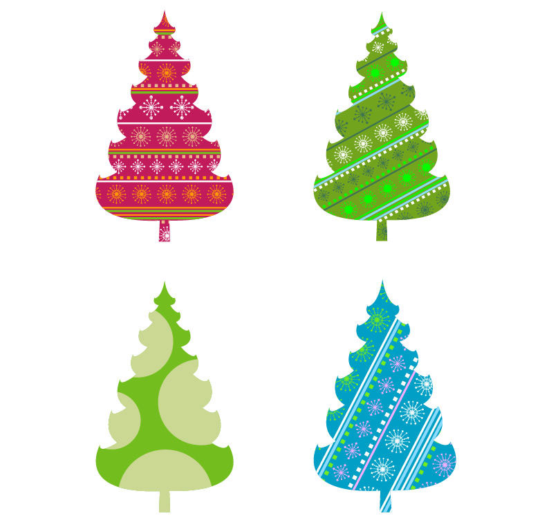 Free modern christmas tree clip art