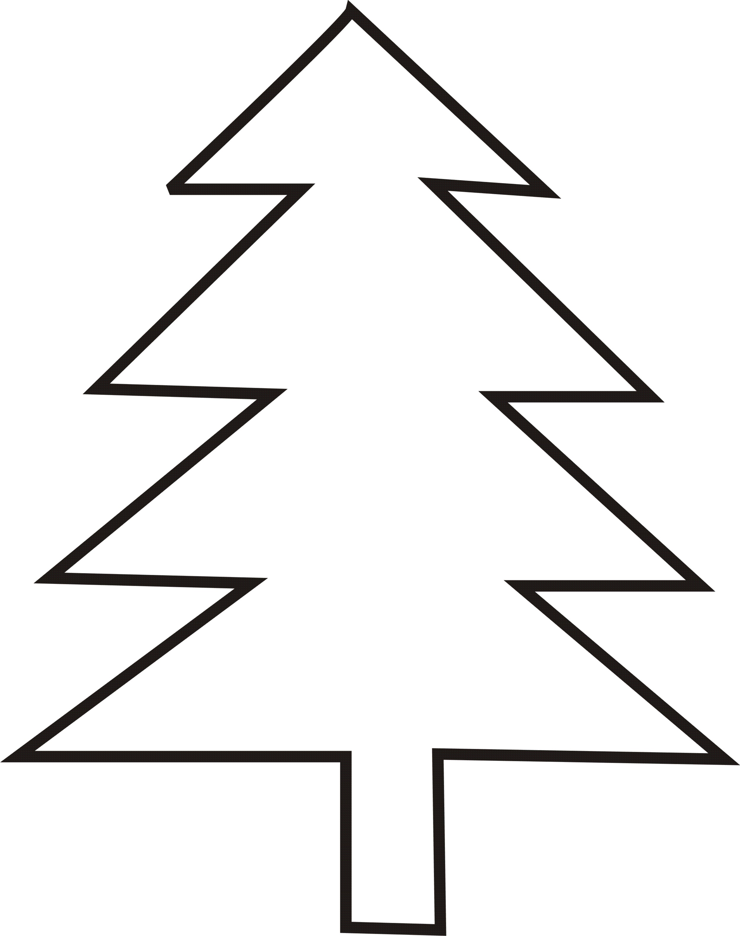 Simple Christmas Tree Outline - ClipArt Best