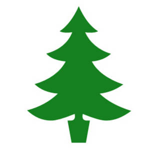 Christmas Tree Outline On Black Clipart