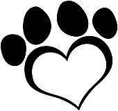 Cute dog paw print clipart