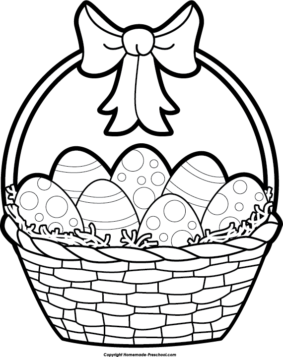 Easter Basket Clipart Black And White