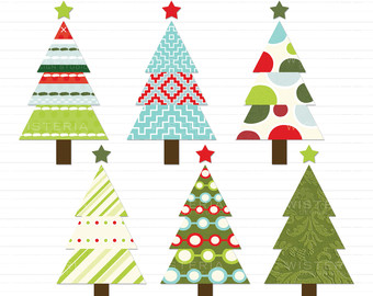 Modern christmas tree clipart free