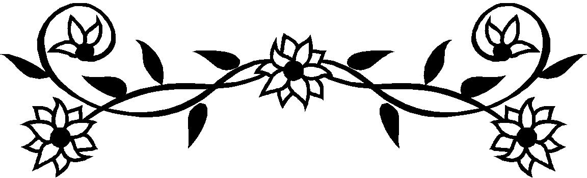 Black And White Flower Border Clipart - Free ...