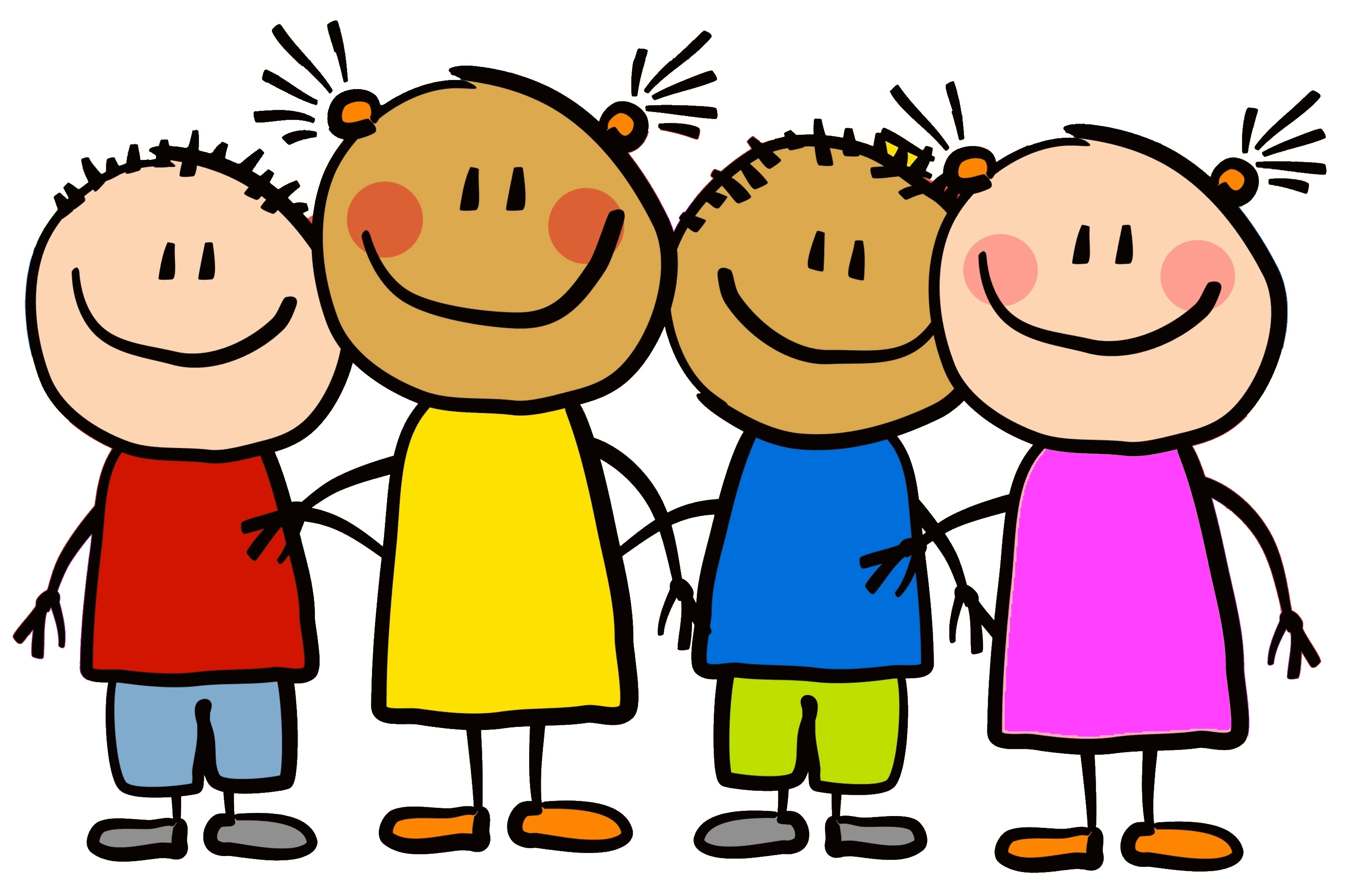 Kids school friends clipart