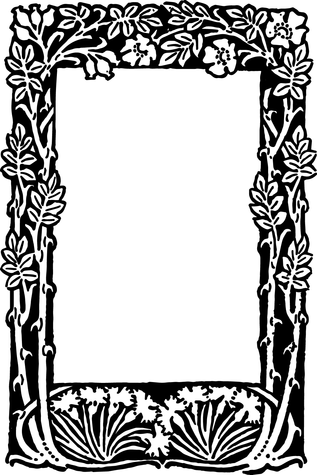 Free Vector – Floral Border Frame | Oh So Nifty Vintage Graphics