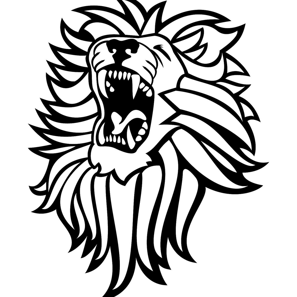 Lion roaring clipart