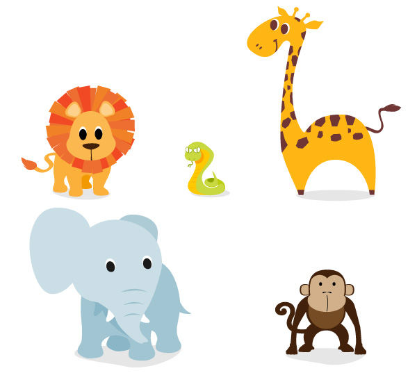 13 Free Packs of Animal Vector Graphics: Cute Cartoon Characters ...