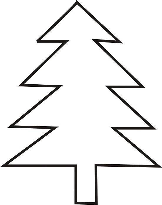 Outline of a christmas tree clip art