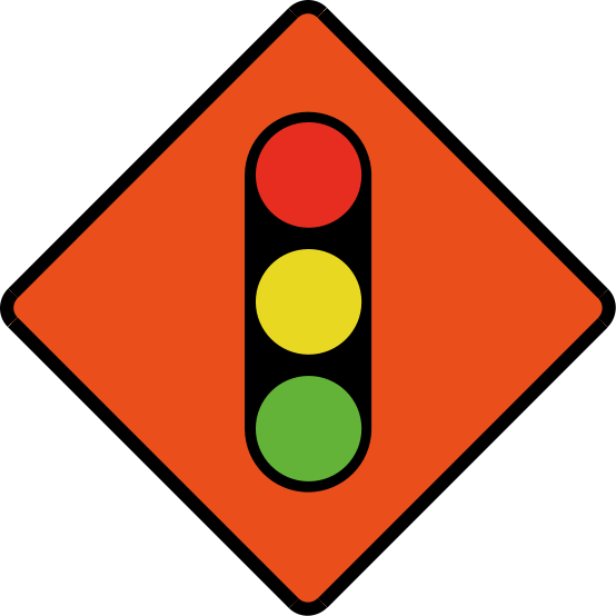 Singapore Road Signs - Temporary Sign - Traffic Signals Ahead ...