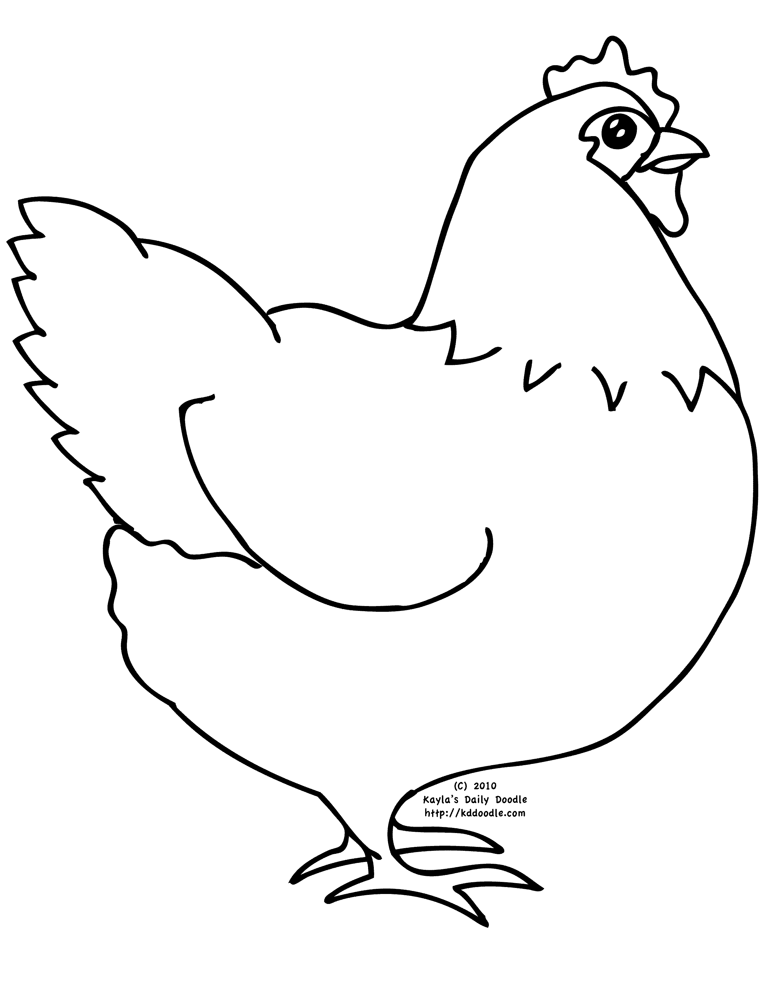 hen drawing Colouring Pages