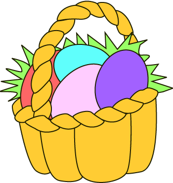 Kids easter basket clipart