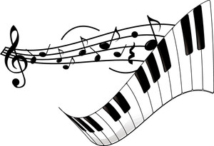 Wavy piano keyboard clipart