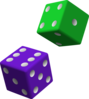 Green And Purple Dice Clip Art