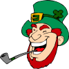 Laughing Man Smoking Pipe Clip Art