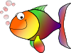 Bubbling Cartoon Fish Clip Art