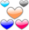 Glossy Hearts 3 Clip Art