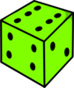 Green Dice Clip Art