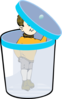 Boy In A Bin With Lid Clip Art