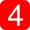 Red, Rounded, Square With Number 4 Clip Art