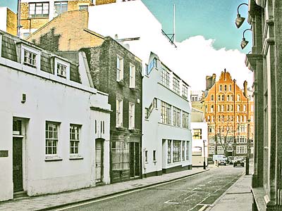 The site of the old Lachenal premises at 4-6, and 8, Northington Street,
formerly Little James Street; numbers 4 and 6 were evidently redeveloped in the 1930s.