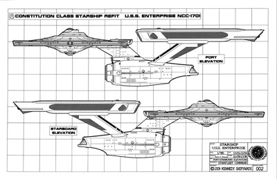 U.S.S. Enterprise NCC-1701 - Constitution Class Starship Refit Blueprints