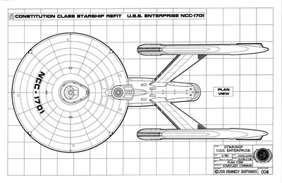 U.S.S. Enterprise NCC-1701 - Constitution Class Starship Refit Blueprints