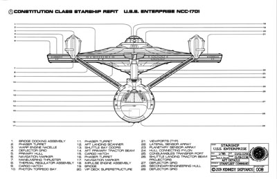 U.S.S. Enterprise NCC-1701 - Constitution Class Starship Refit Blueprints