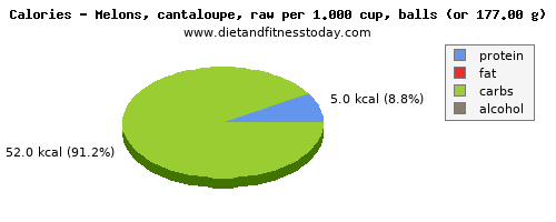 tryptophan, calories and nutritional content in cantaloupe