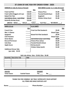 Editable Fish Fry Order Form Template Pdf Sample