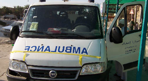 Ambulance shot by snipers in Fallujah