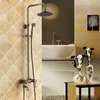 Antique Brass Elevating Automatic Back Outdoor Shower Faucet