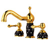 Designed Three Hole Black Diamond Handle Faucet For Bathroom