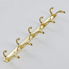 Swing Shaped 5-Hooks Polished Brass Bathroom Robe Hooks