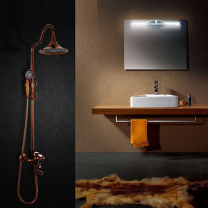 Luxury Rose Gold Brass Outdoor Shower Head And Faucets System