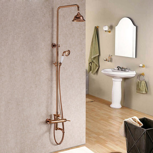 Quality Brass Outdoor Rose Gold Shower Faucets System